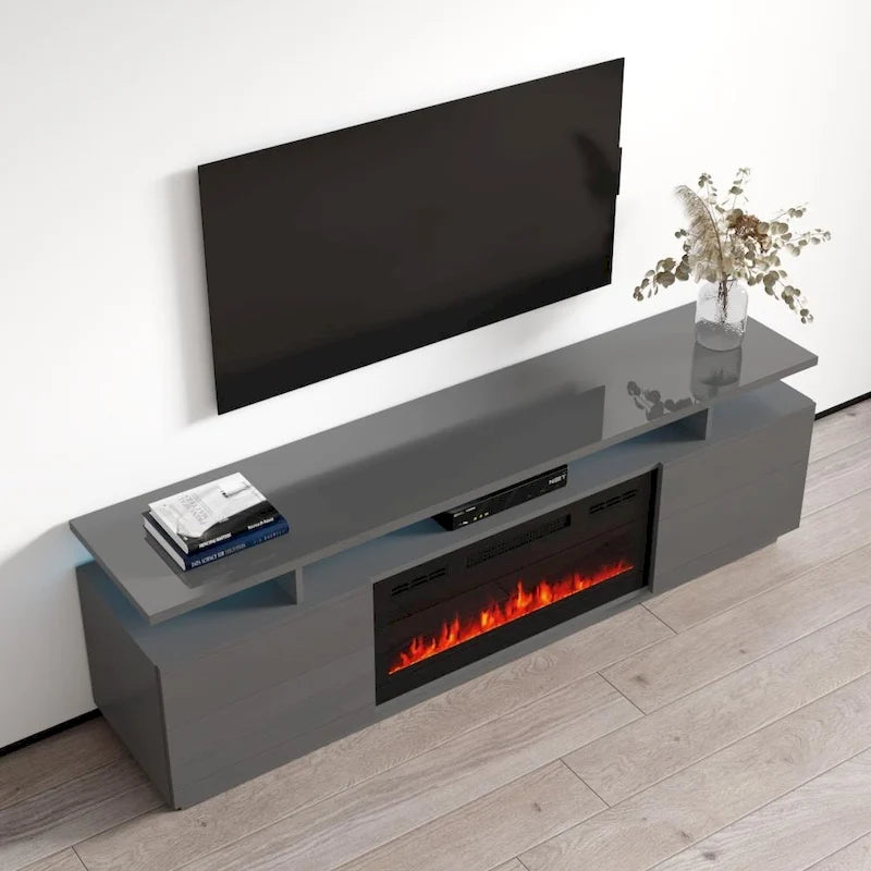 Eva Modern TV Stand with Electric Fireplace