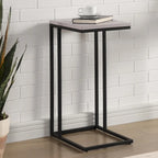 Table d'appoint industrielle en acier en forme de C de 40,6 cm par