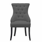 Lot de 2 chaises de salle à manger beiges en tissu, fauteuil cabriolet avec boutons touffetés