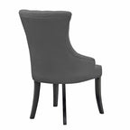 Lot de 2 chaises de salle à manger beiges en tissu, fauteuil cabriolet avec boutons touffetés