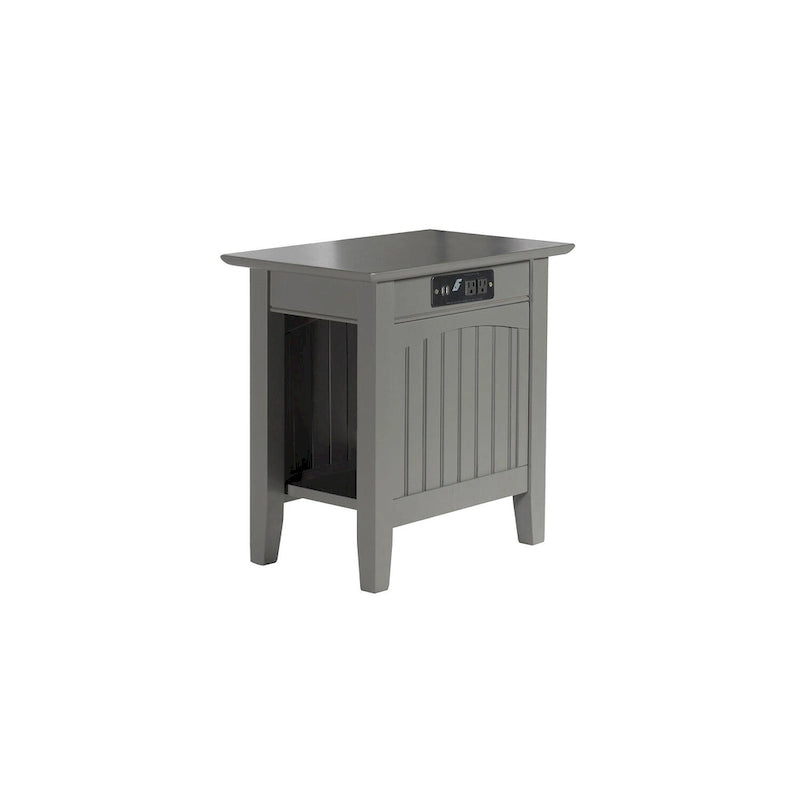 Chair Side Table with Built-in Charger