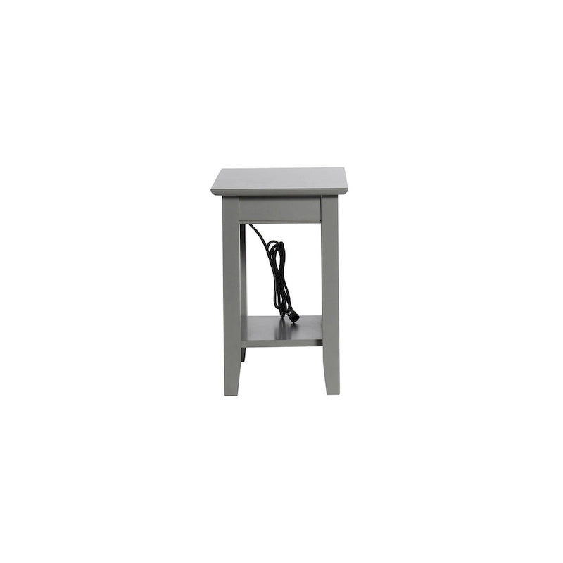 Chair Side Table with Built-in Charger