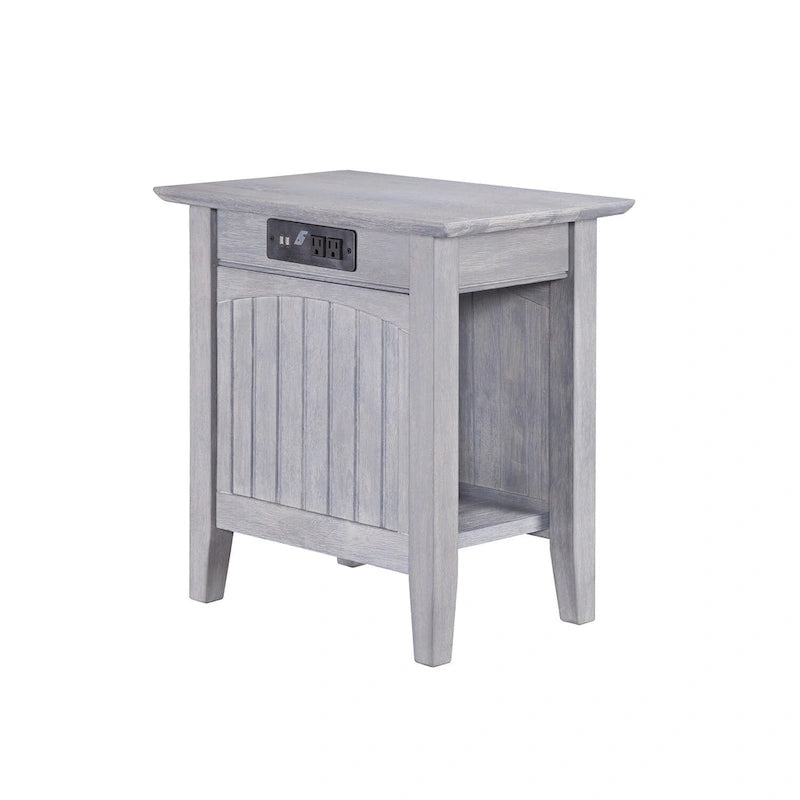 Chair Side Table with Built-in Charger