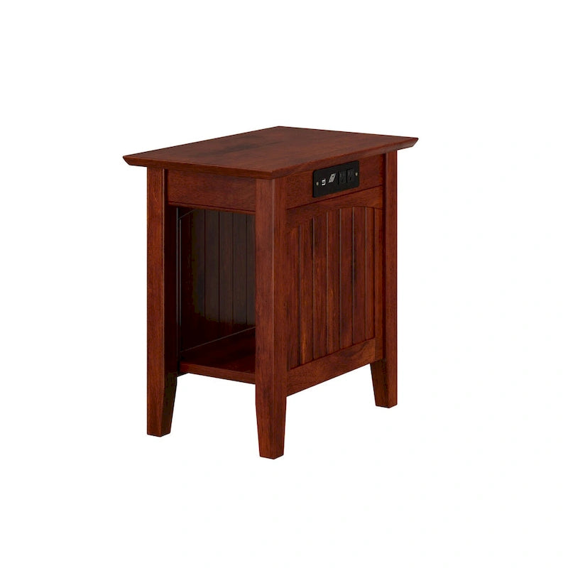Chair Side Table with Built-in Charger