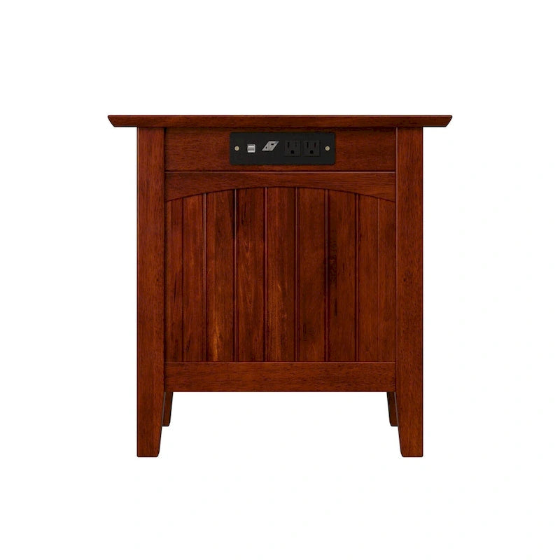 Chair Side Table with Built-in Charger