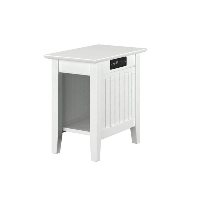 Chair Side Table with Built-in Charger