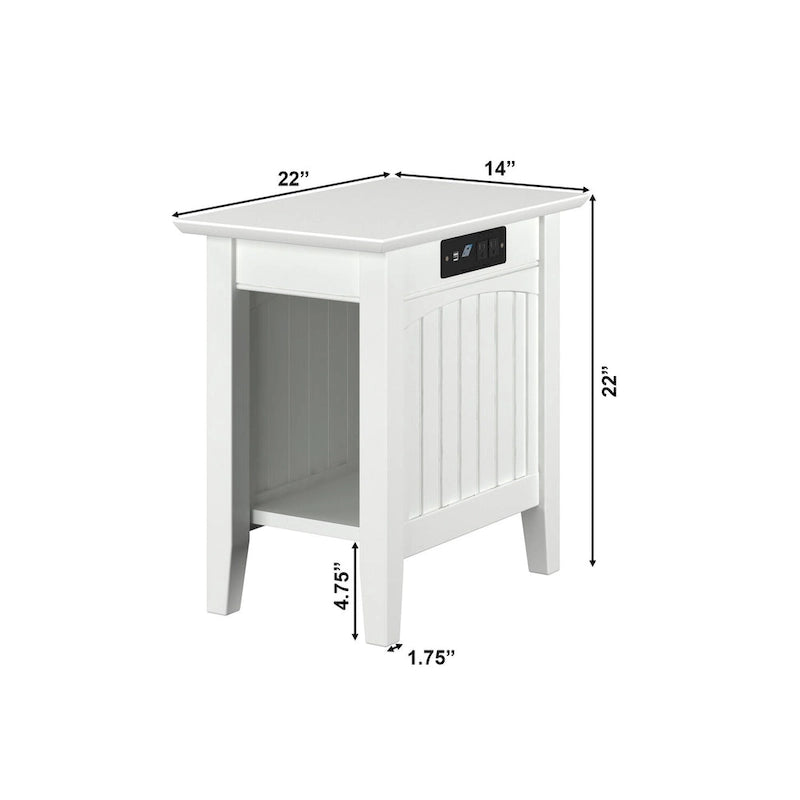 Chair Side Table with Built-in Charger