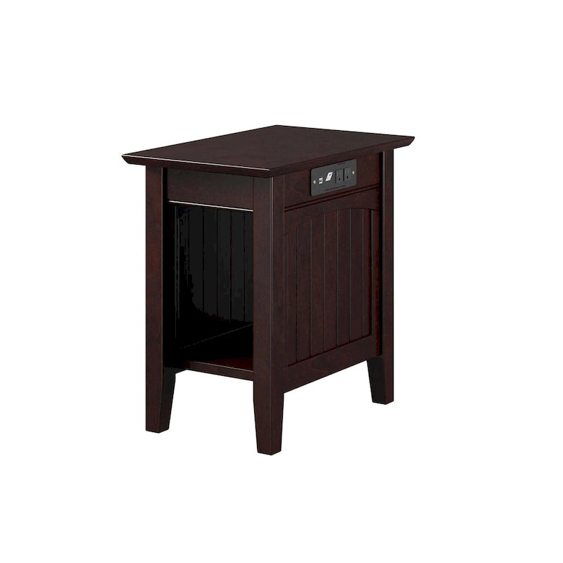Chair Side Table with Built-in Charger