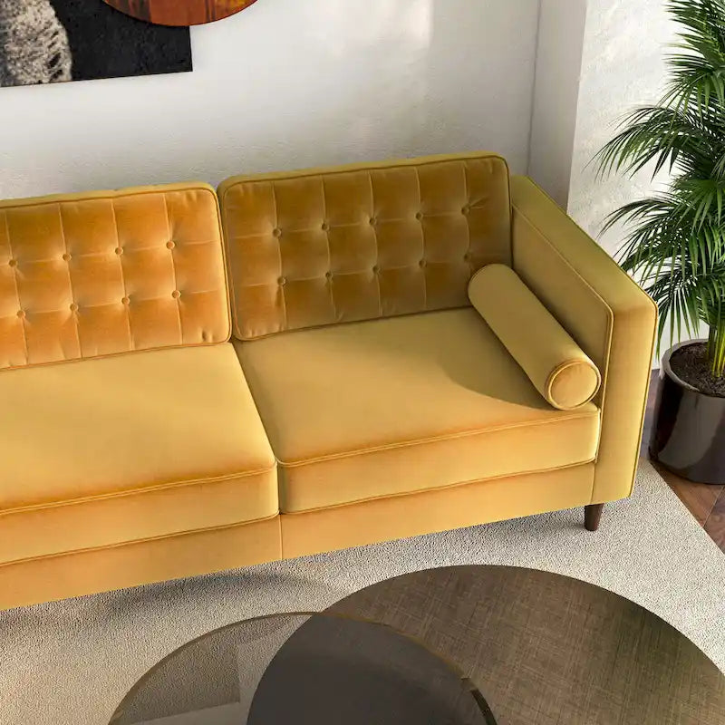 Tufted Modern Living Room Velvet Corner Sectional Sofa