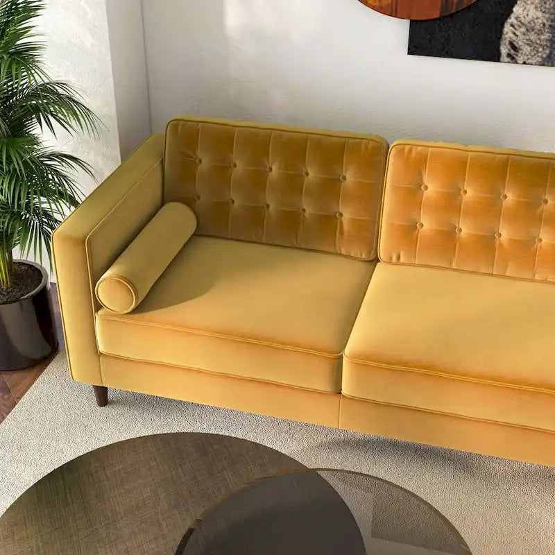 Tufted Modern Living Room Velvet Corner Sectional Sofa