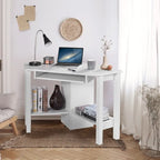 Bureau d'ordinateur d'angle en bois avec tiroir, table de bureau/d'étude
