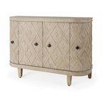 Lennon Beige Fir Veneer 4 Door Cabinet - 47.2L x 15.0W x 33.1H