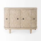 Armoire 4 portes en placage de sapin beige - 120 L x 38 l x 84 H cm