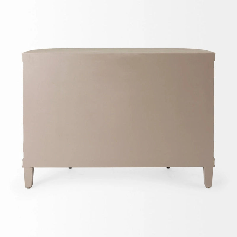 Beige Fir Veneer 4 Door Cabinet - 47.2L x 15.0W x 33.1H
