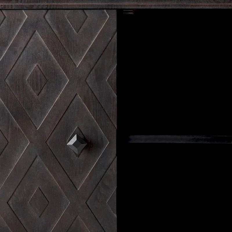 Beige Fir Veneer 4 Door Cabinet - 47.2L x 15.0W x 33.1H