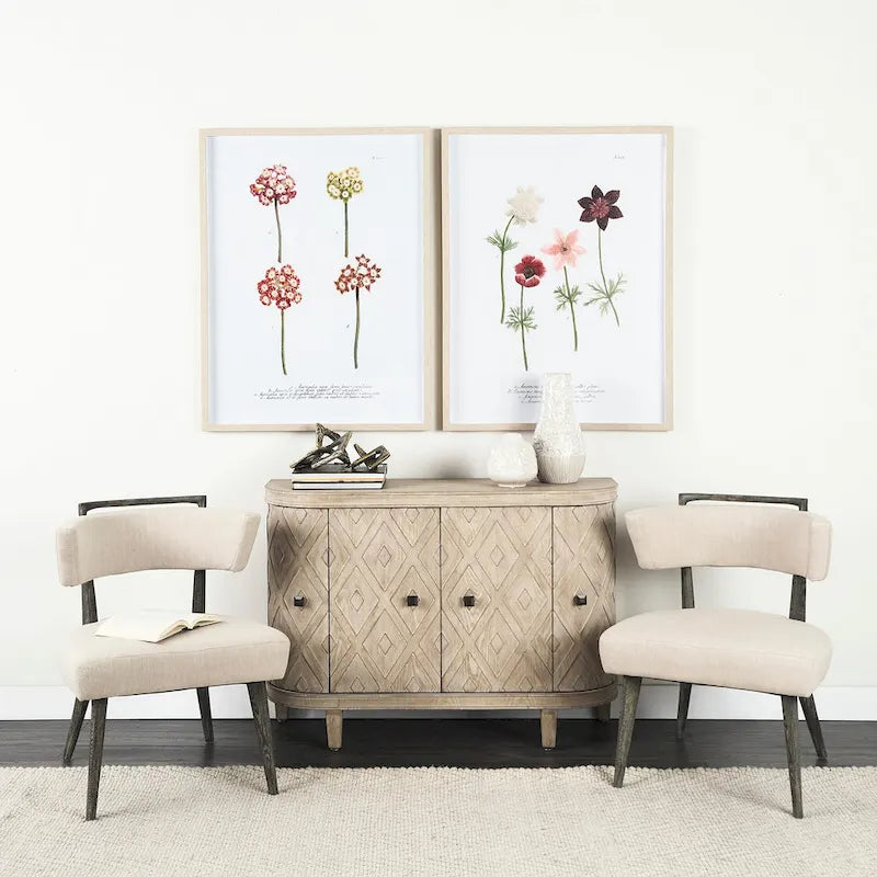 Beige Fir Veneer 4 Door Cabinet - 47.2L x 15.0W x 33.1H