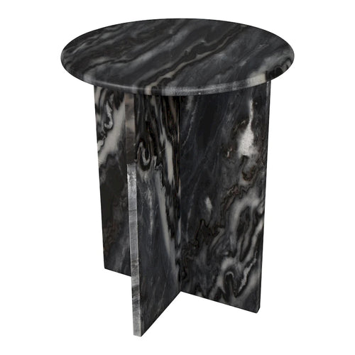 17.75 Contemporary Natural Marble Handmade X-Shaped End Table, by