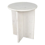 Table d'appoint en marbre naturel fait main en X de 45 cm, par
