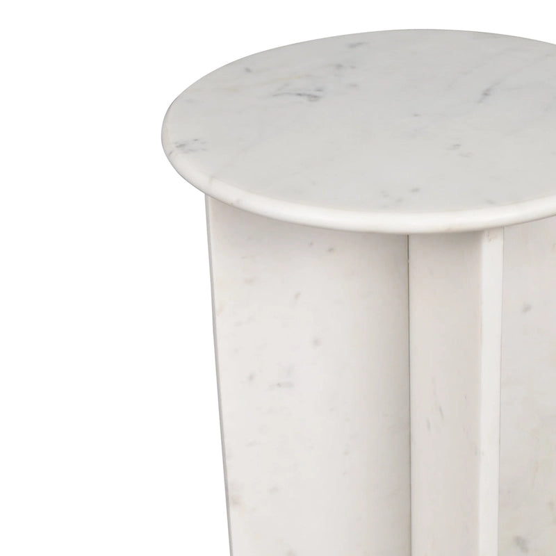 17.75 Contemporary Natural Marble Handmade X-Shaped End Table, by