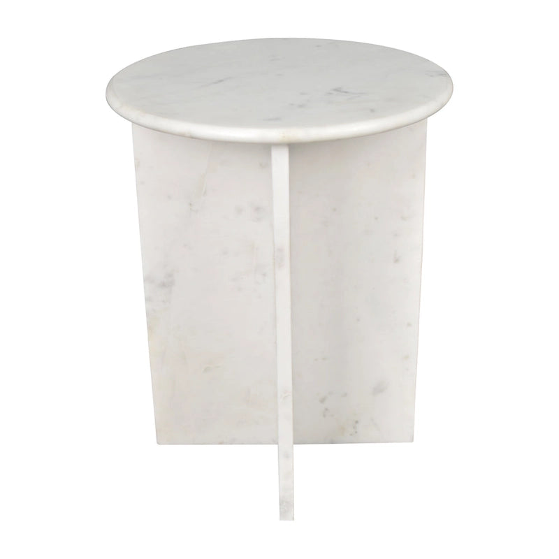 17.75 Contemporary Natural Marble Handmade X-Shaped End Table, by