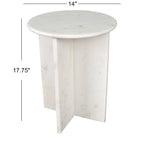 Table d'appoint en marbre naturel fait main en X de 45 cm, par