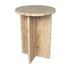 Table d'appoint en marbre naturel fait main en X de 45 cm, par