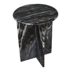 Table d'appoint en marbre naturel fait main en X de 45 cm, par