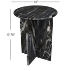 Table d'appoint en marbre naturel fait main en X de 45 cm, par