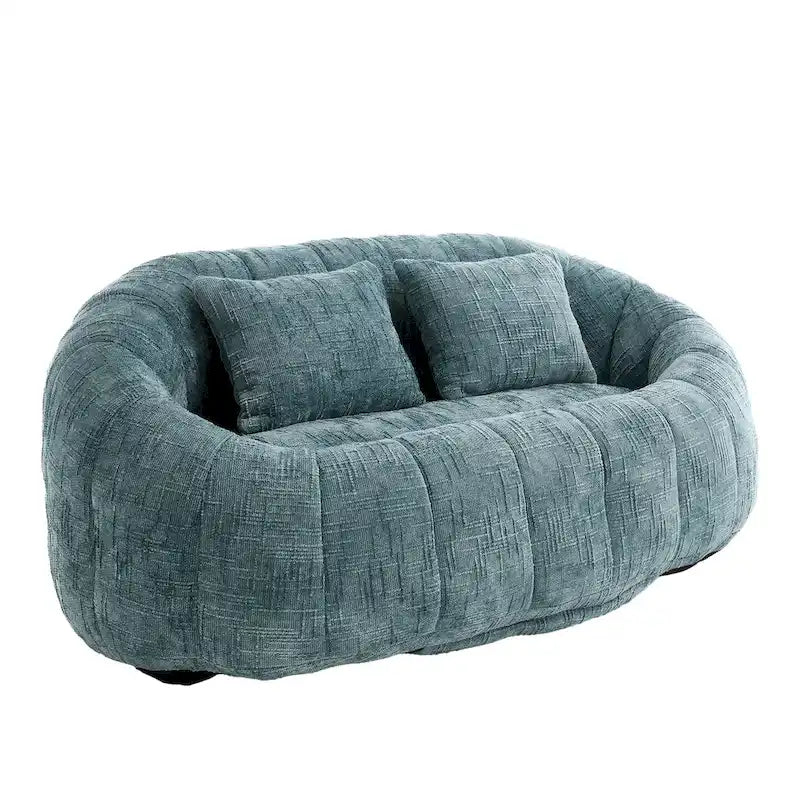Chenille Upholstered Durable Comfort Lounger High Back Bean Bag Loveseat Sofa