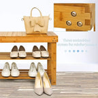 Banc porte-chaussures en bambou - 27,6P x 10l x 17,6H