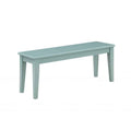 44 Inch Modern Rectangular Dining Bench, Tapered Legs, Teal Blue