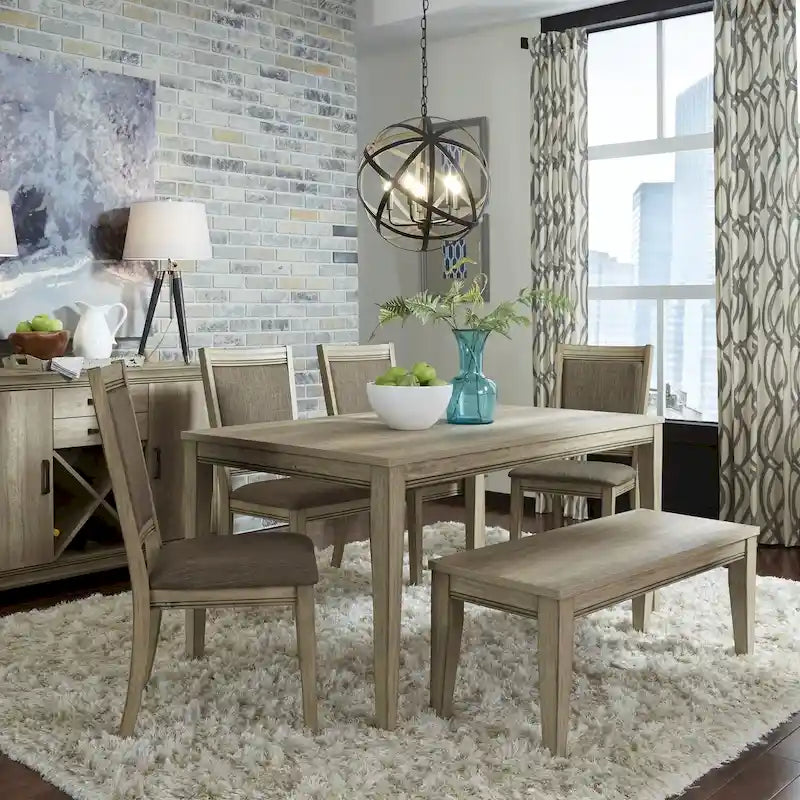Sandstone Rectangular Leg Table - Brown