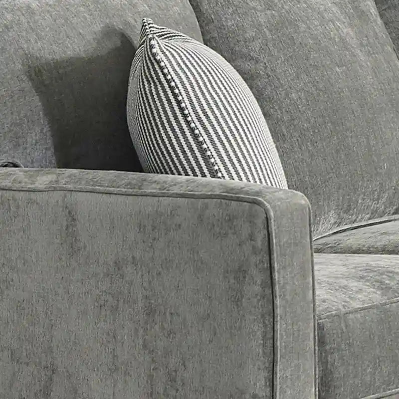 Grey Sectional Sofa Bed w/ Queen Gel Memory Foam Mattress