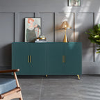 Meuble TV en bois avec armoire de rangement et étagères réglables, Console TV multimédia pour salon chambre (Bleu marine)