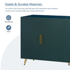 Meuble TV en bois avec armoire de rangement et étagères réglables, Console TV multimédia pour salon chambre (Bleu marine)