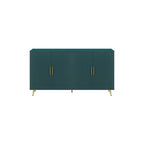 Meuble TV en bois avec armoire de rangement et étagères réglables, Console TV multimédia pour salon chambre (Bleu marine)