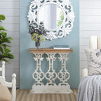 Console classique vintage blanchie