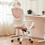 Chaise de bureau ergonomique, Chaise de bureau à dossier haut avec appui-tête, Chaise d'ordinateur pivotante en maille pour bureau à domicile Chaises de bureau