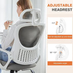 Chaise de bureau ergonomique, Chaise de bureau à dossier haut avec appui-tête, Chaise d'ordinateur pivotante en maille pour bureau à domicile Chaises de bureau