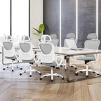 Chaise de bureau ergonomique, Chaise de bureau à dossier haut avec appui-tête, Chaise d'ordinateur pivotante en maille pour bureau à domicile Chaises de bureau