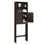 Meuble de rangement 2 étagères pour salle de bain, au-dessus des toilettes, double porte