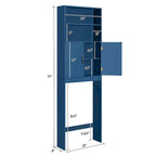 Meuble de rangement 2 étagères pour salle de bain, au-dessus des toilettes, double porte
