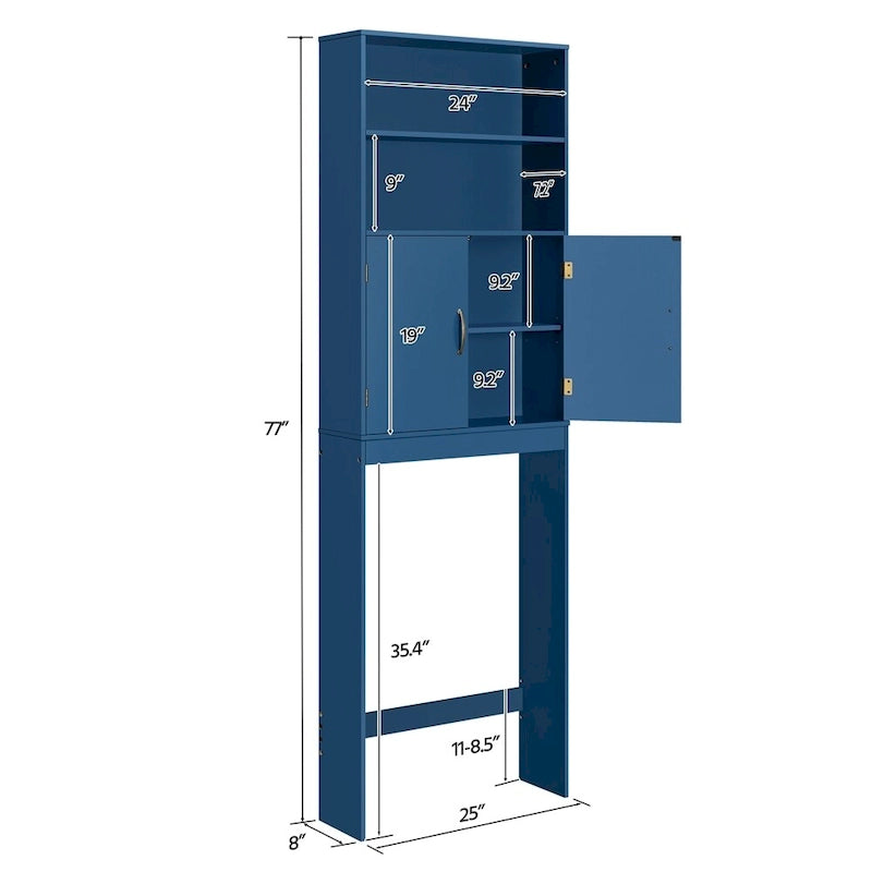 2-Shelf Bathroom Organizer Over The Toilet,Double Doors