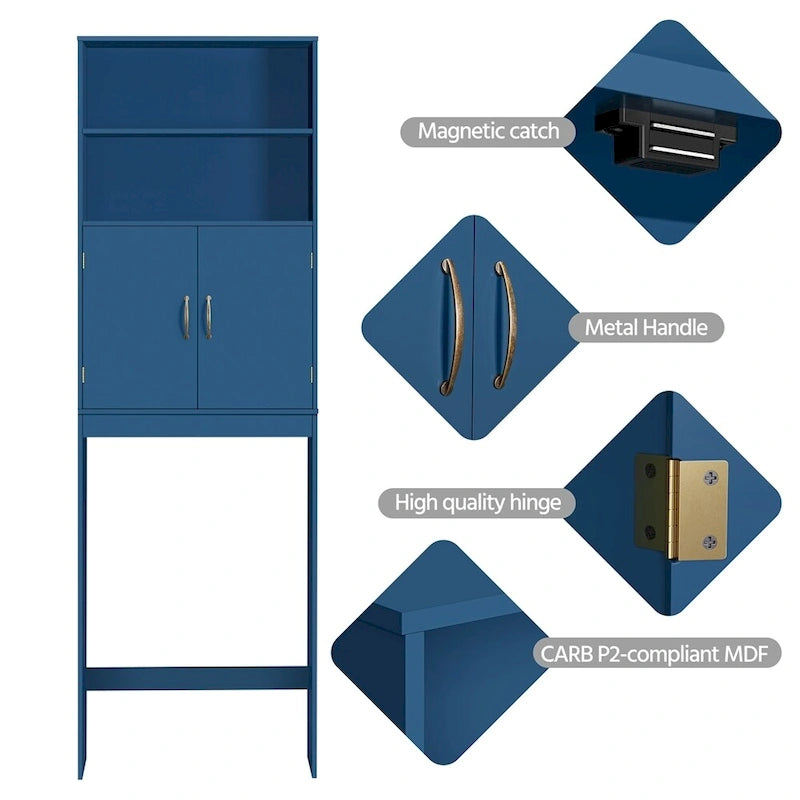 2-Shelf Bathroom Organizer Over The Toilet,Double Doors