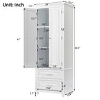 Meuble de rangement haut de cuisine blanc à deux tiroirs pour salle de bain, bureau