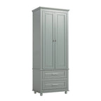 Meuble de rangement haut de cuisine blanc à deux tiroirs pour salle de bain, bureau