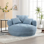 Fauteuil rond paresseux – Blanc/Bleu/Gris/Jaune/Orange/Rose fuchsia/Bleu marine/Vert, siège individuel et deux places