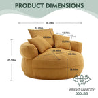 Fauteuil rond paresseux – Blanc/Bleu/Gris/Jaune/Orange/Rose fuchsia/Bleu marine/Vert, siège individuel et deux places