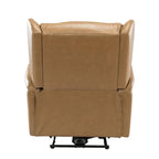 Fauteuil inclinable électrique en cuir véritable avec port USB – Dossier à oreilles et clous décoratifs, ensemble de 2