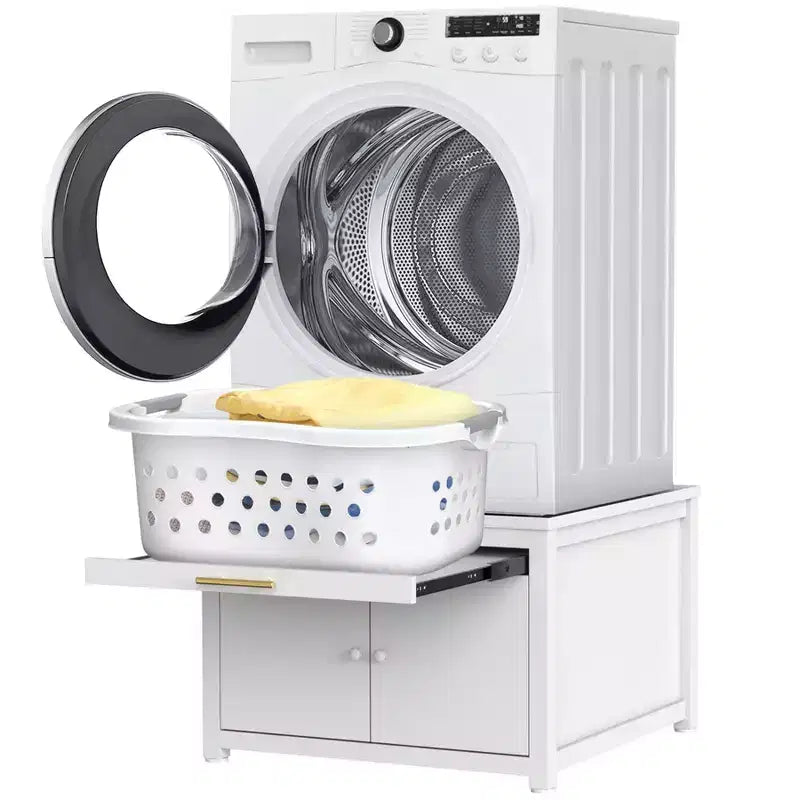 Socle robuste en métal pour lave-linge et sèche-linge noir / blanc – Unité simple, anti-vibration
